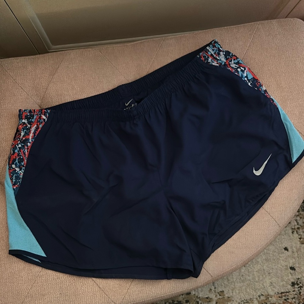 Navy blue Nike dri-fit running shorts